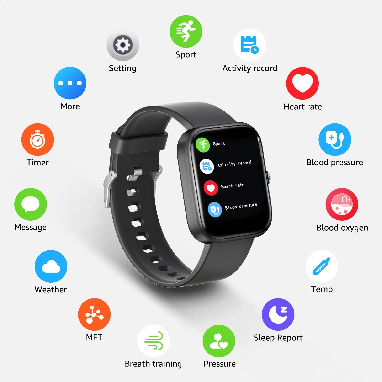 GTS6 Smartwatch - 2" HD Touch Screen Bluetooth GPS Sport Health & Fitness Tracker