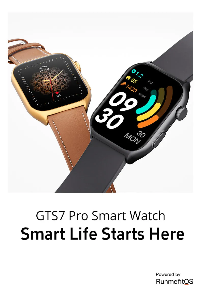 GTS7-Pro Women’s &amp; IOS – 2” HD Touch Screen – Built-in Bluetooth, GPS &amp; Alexa Technology – IP67 Waterproof – Health &amp; Fitness Tracker: 100 Sport Modes – 5 Color Smartwatch Straps – (Rose Gold)