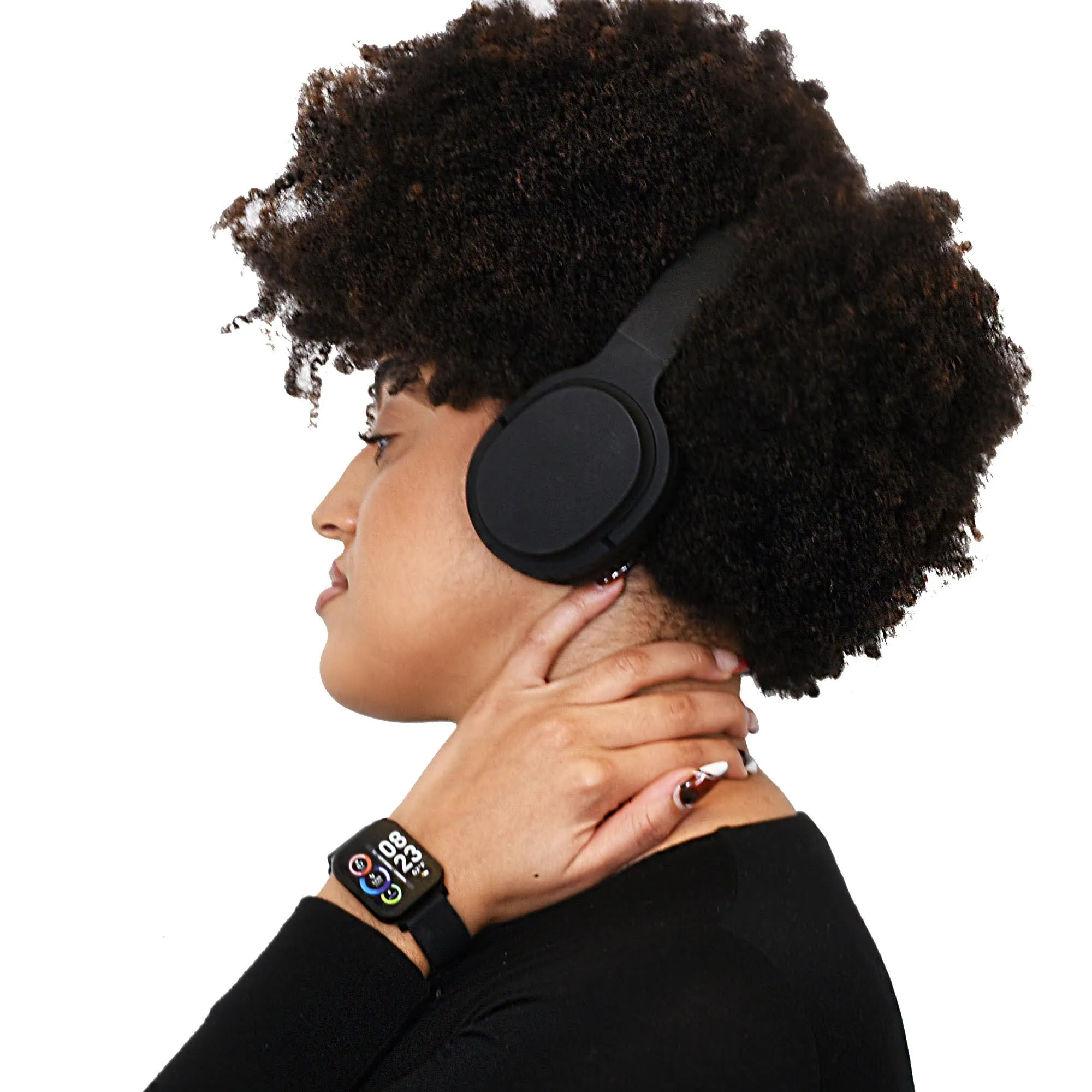 iTech Fusion 2 Unisex Black Smart Watch with Wireless Headphone 900348B-40-G02