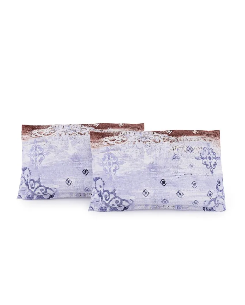 Jroge Cotton Fitted Double Bedsheet with 2 Pillow Covers | Double Fitted Size | 72 x 78 Inches