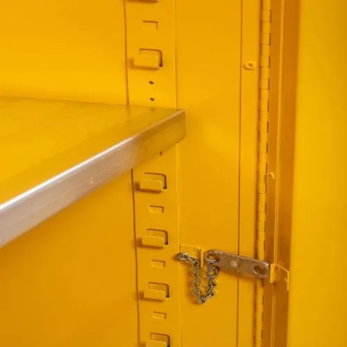 Justrite® 45 Gallon Yellow Flammable Safety Cabinet, Self-Closing