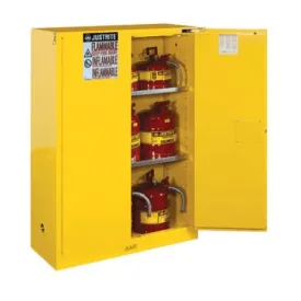Justrite® 45 Gallon Yellow Flammable Safety Cabinet, Self-Closing