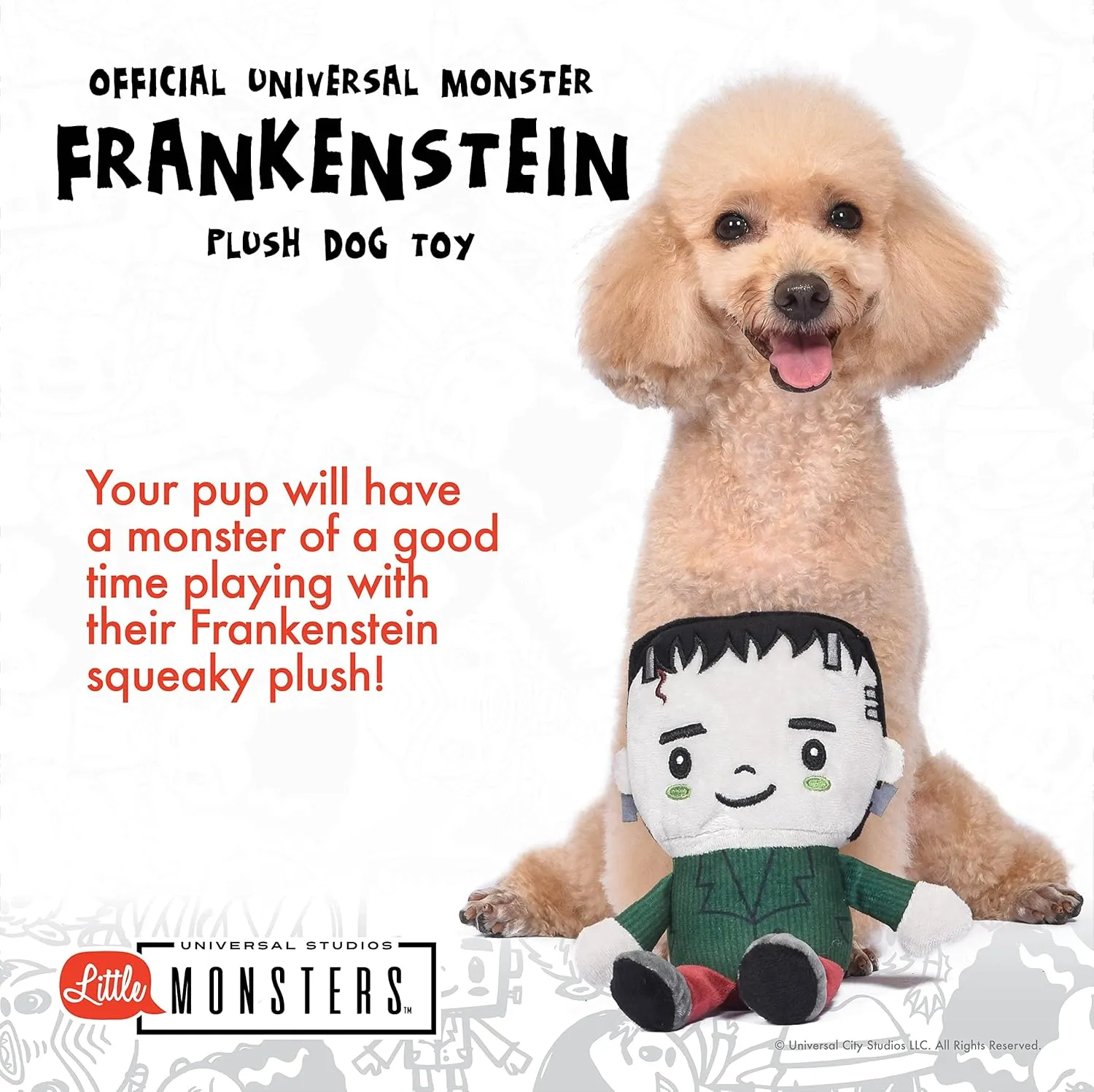 Little Monsters 9" Plush Frankenstein Dog Toy | Official Universal Monsters Pet Product