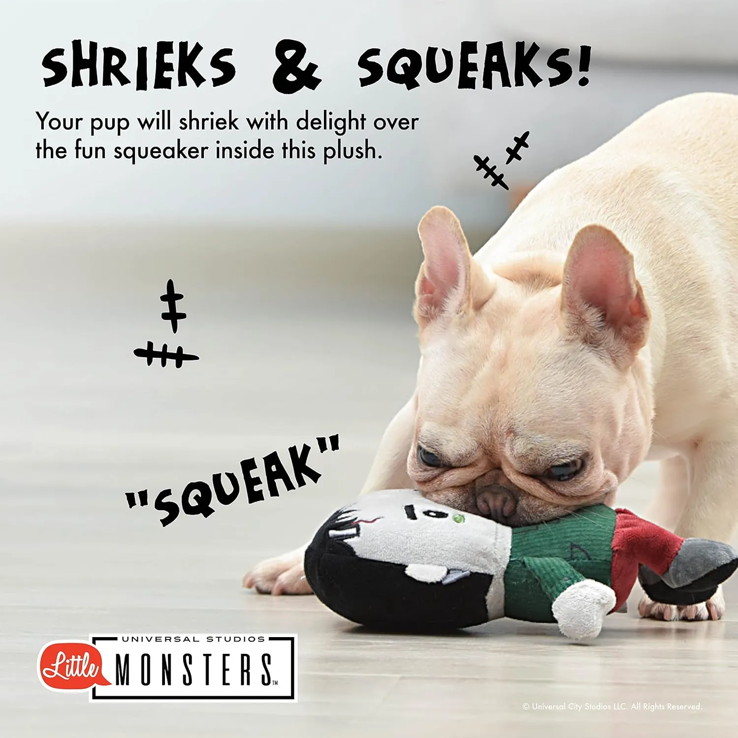 Little Monsters 9" Plush Frankenstein Dog Toy | Official Universal Monsters Pet Product