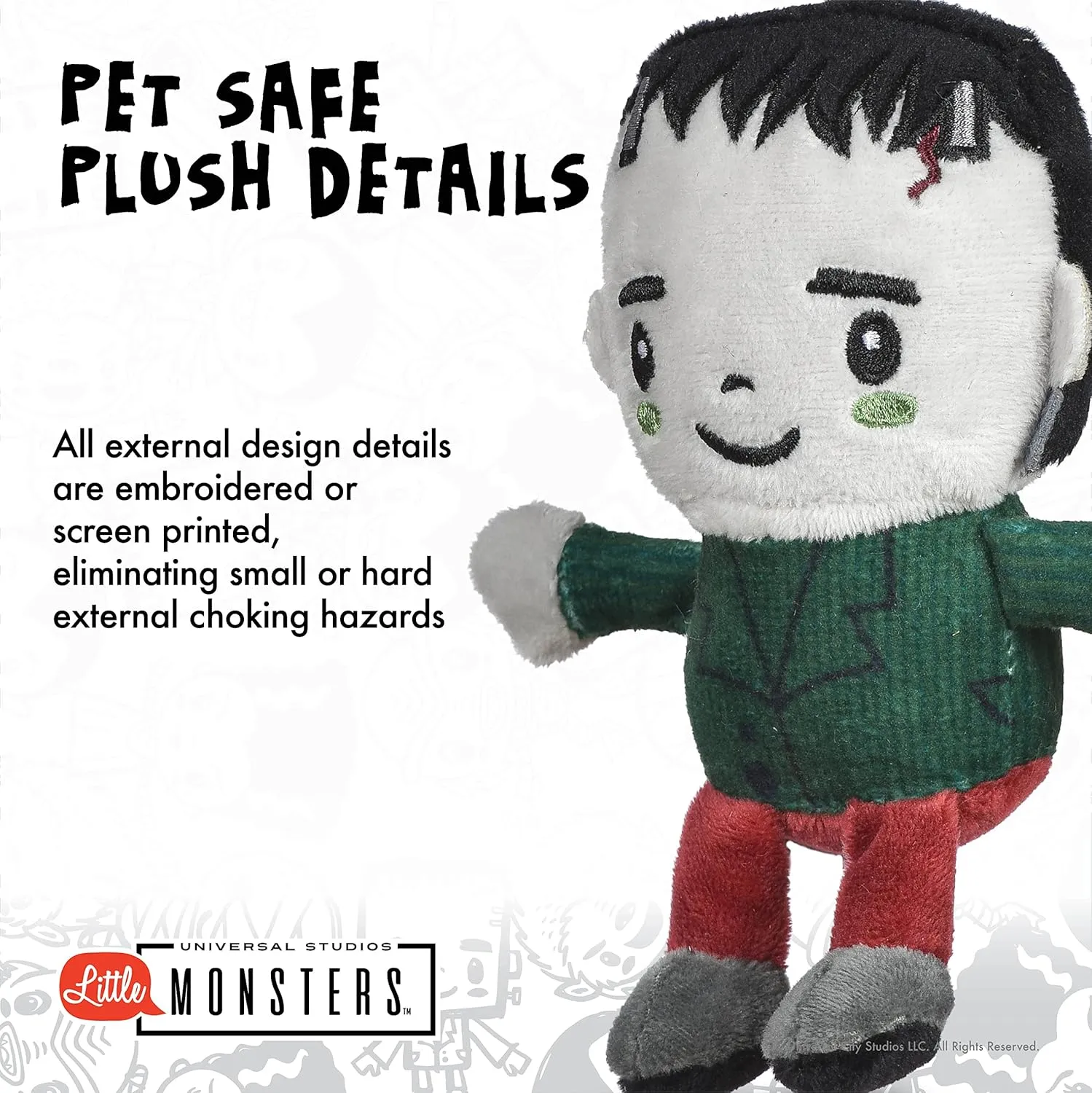 Little Monsters 9" Plush Frankenstein Dog Toy | Official Universal Monsters Pet Product