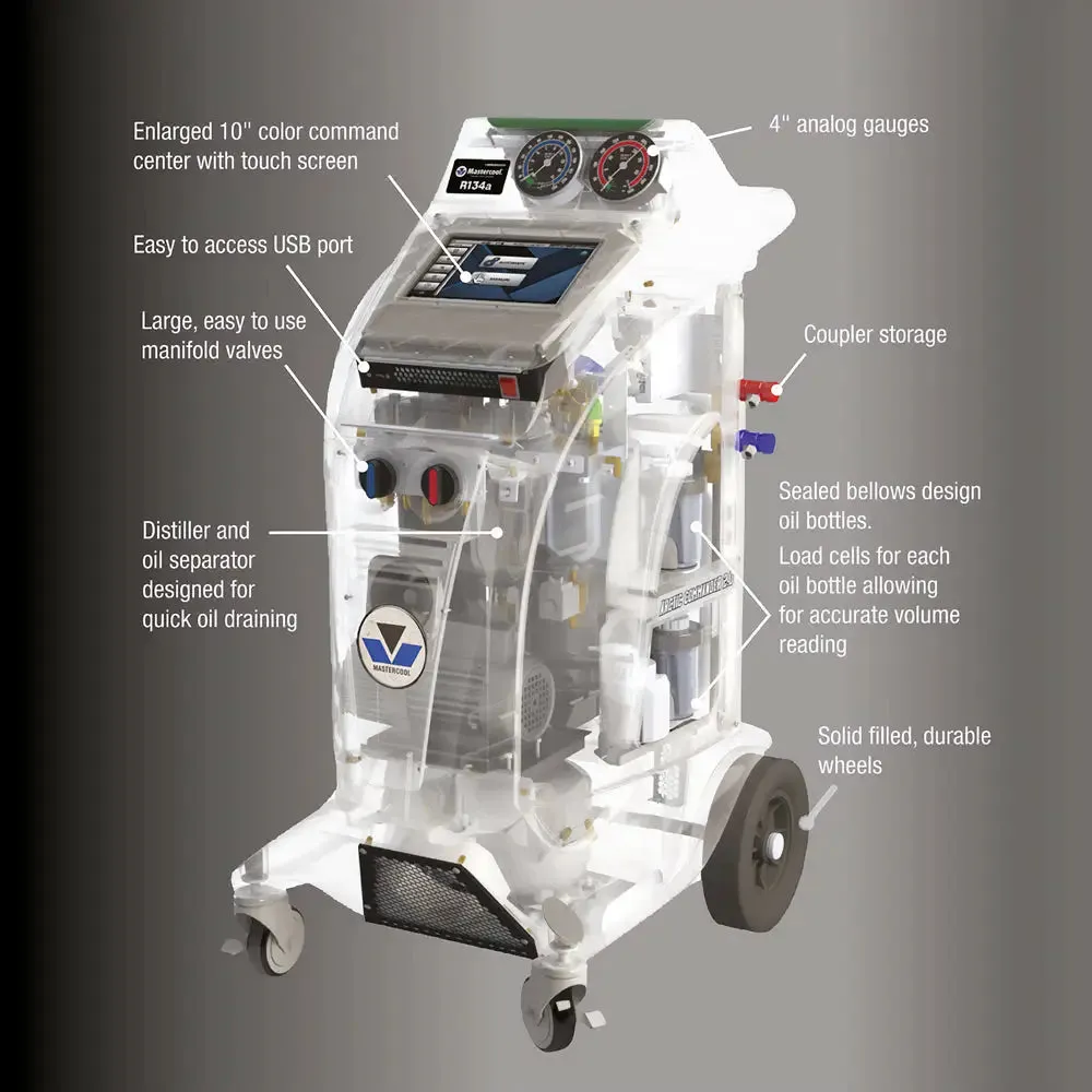 Mastercool R134a Fully Auto Recovery, Recycle, Recharge Machine - COMMANDER2100