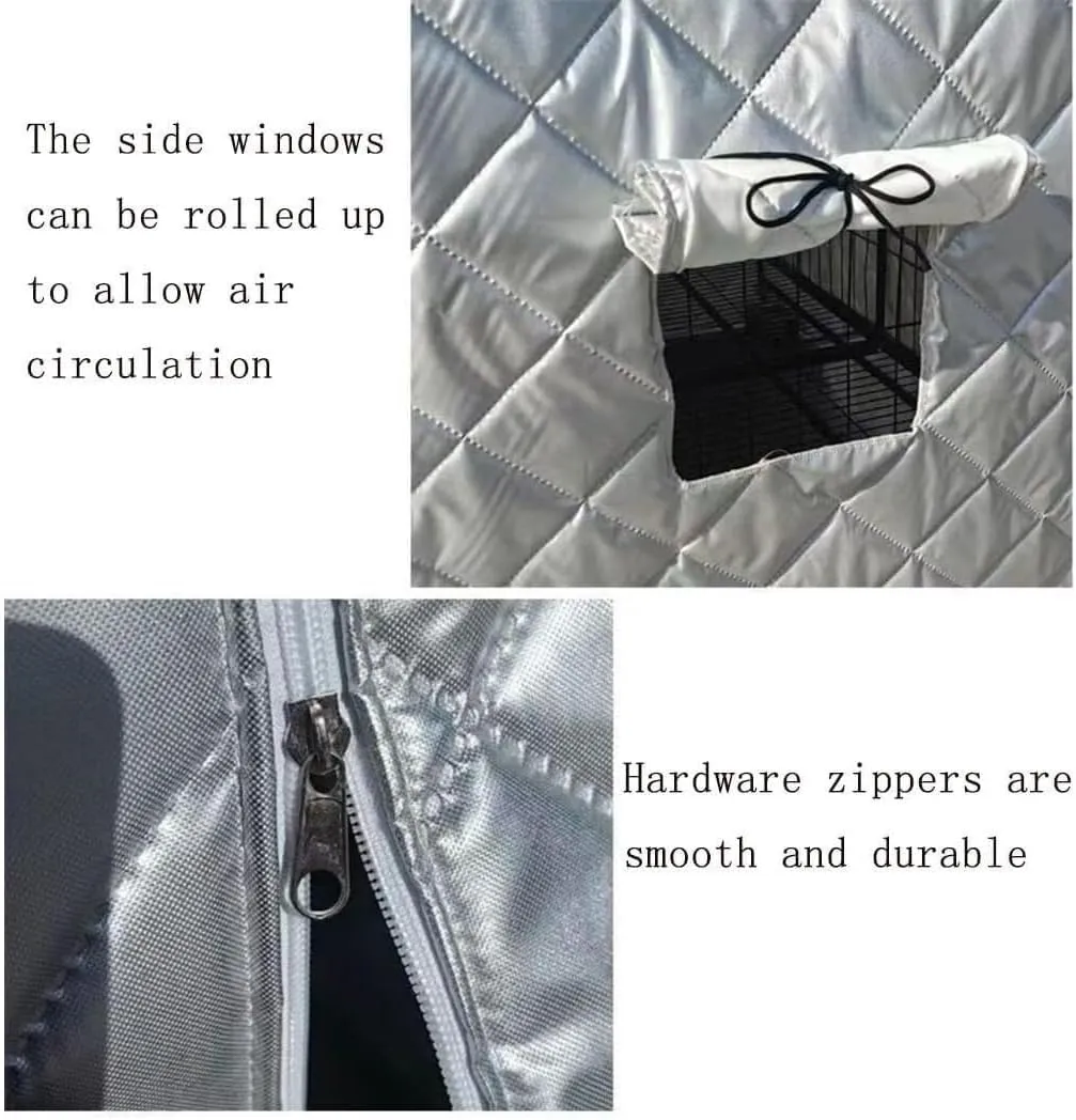 Mavdecll Dog Crate Insulation Cover, Waterproof Pet Kennel Protector, Animal Cage Windproof Warm Oxford Cloth Blanket, Roll up Side Windows and Front Door, for Keep Pet Warm(85 * 60 * 70cm)