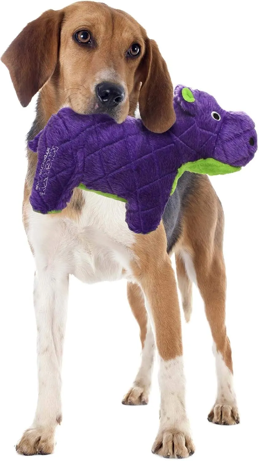 MIGHTY- Safari Hippo - Squeaker-Multiple Layers. Made Durable, Strong & Tough. Interactive Play (Tug, Toss & Fetch). Machine Washable & It Floats. (Regular 2 Pack)