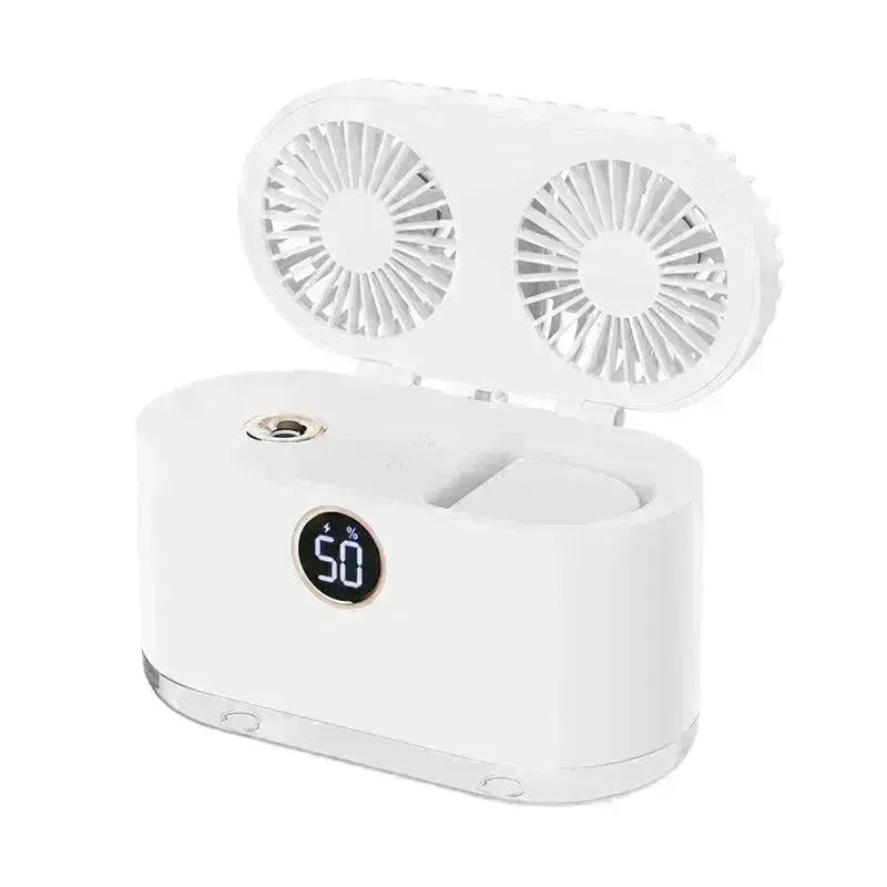 Mini Air Conditioner Fan Air Cooler USB Portable Table Top Desktop Fan Cooling with 3 Wind Speed LED Light for Home Office