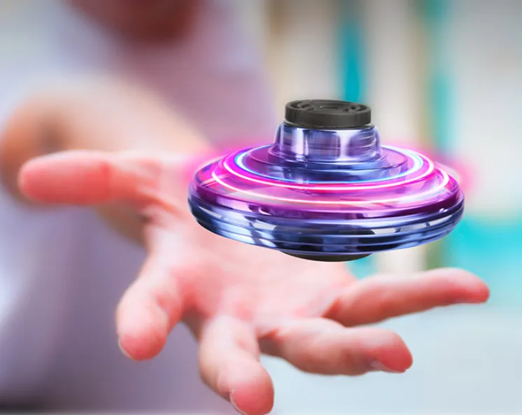 Mini Fingertip Gyro Interactive Decompression Toy Drone LED UFO Type