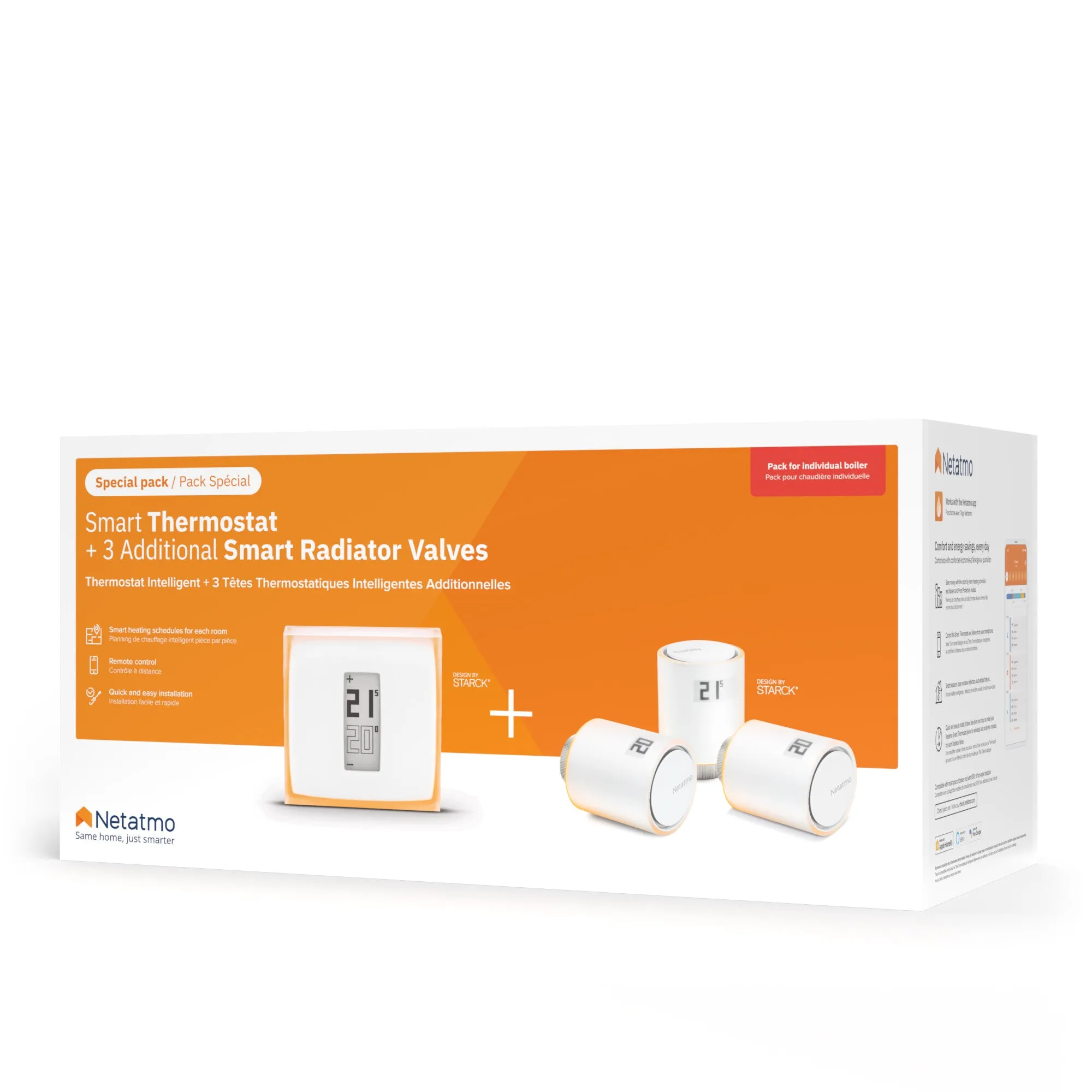 Netatmo Pack: Smart Thermostat   3 Additional Smart Radiator Valves
