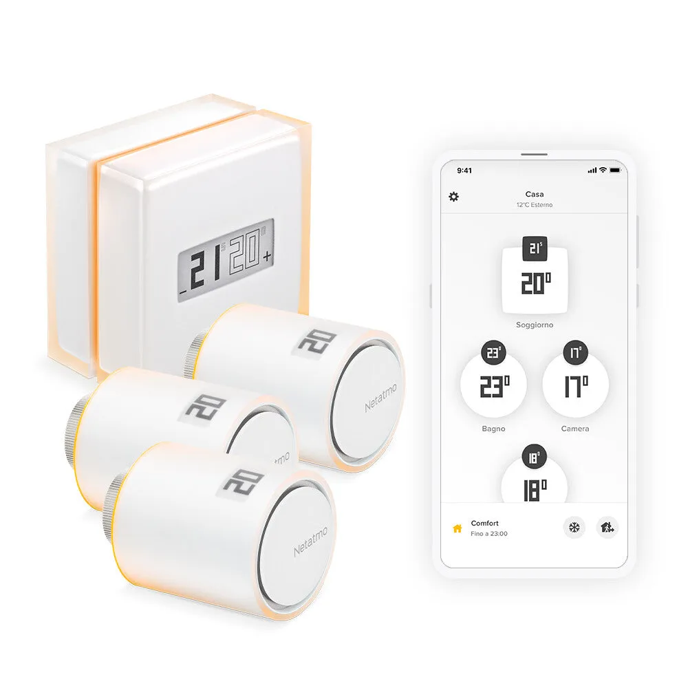 Netatmo Pack: Smart Thermostat   3 Additional Smart Radiator Valves