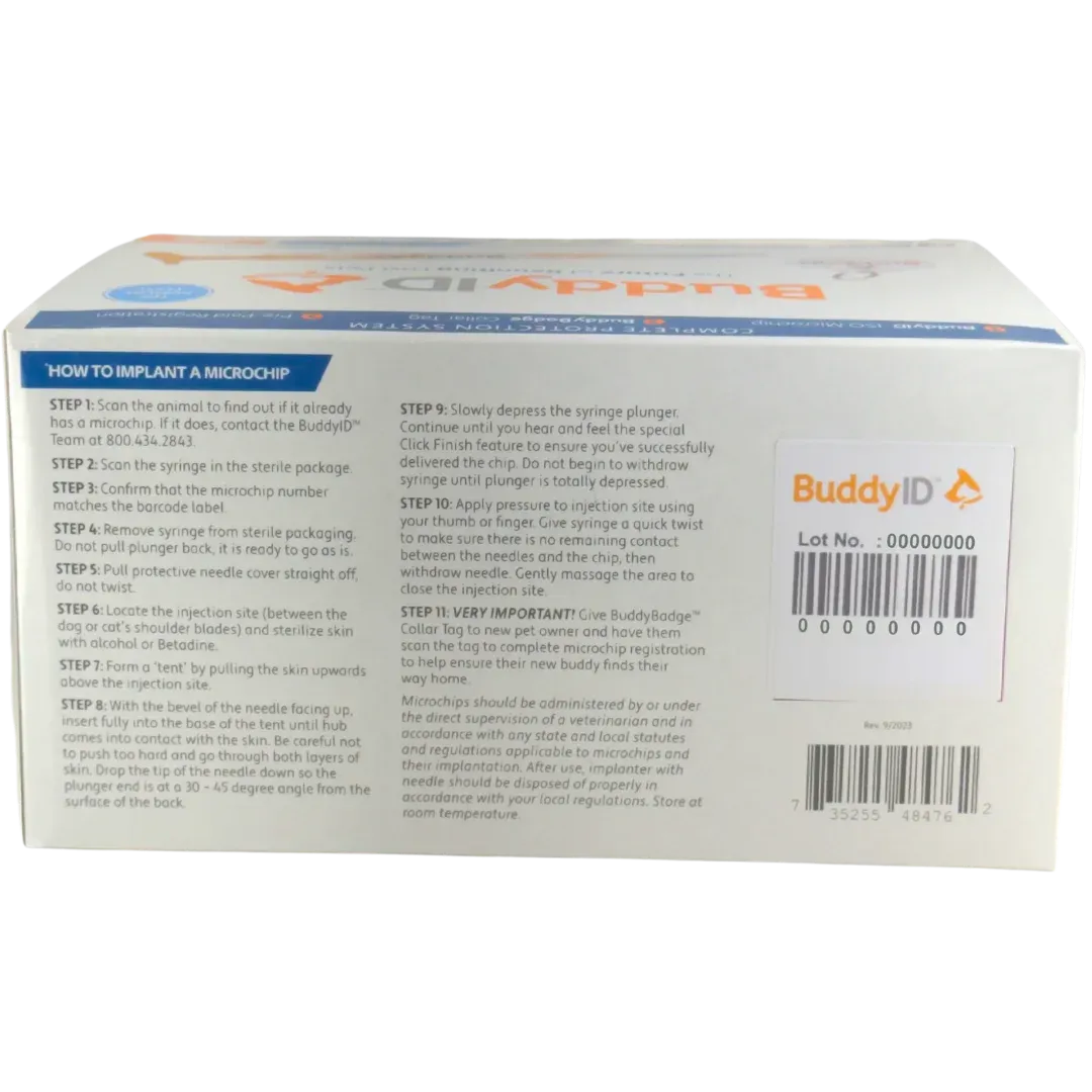 Pack of 25 Microchip Complete Protection System by BuddyID