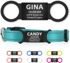 Personalized Dog and Cat Tag, Clear Without Noise, Stainless Steel Colored Cat Dog Name Collar Tag, Slide on Pet ID Tags, Engraved Tags Personalized for PetsBlack,Small