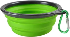 Pet Collapsible Bowl, Collapsible Dog Water Bowls for Cats Dogs, Portable Pet Feeding Watering Dish for Walking Parking Traveling (Large - 34 oz, Green) (Travel Pet Bowl)