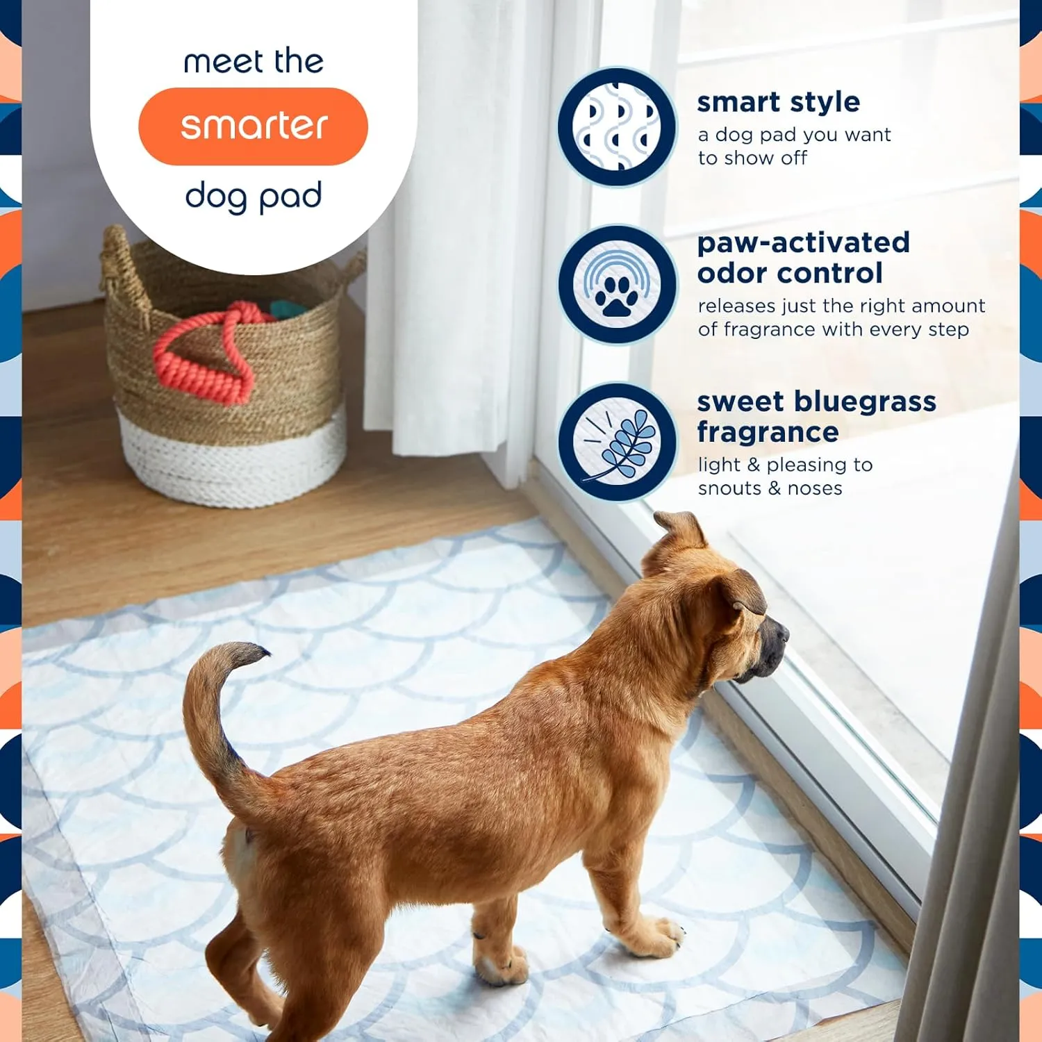Pet Life Unlimited Smart Prints, Stylish Extra Extra Large Puppy Pads, Pee Pads for Dogs, Training Pads - Odor Controlling Pee Pads with Wetness-Activated Scent - USA Made - 30" x 36" - 30 Count (XXL)