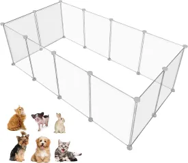 Pet Playpen Portable Small Animals Playpen, Customizable Shape & Height Pet Fence Yard Fence for Guinea Pigs, Bunny, Ferrets, Mice, Hamsters, Hedgehogs, Puppies, Turtles-12 Panels