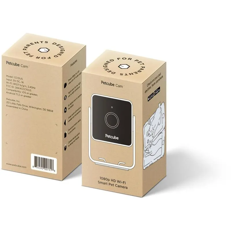 Petcube Pet Camera (White)/1080p HD video with 30-feet night vision