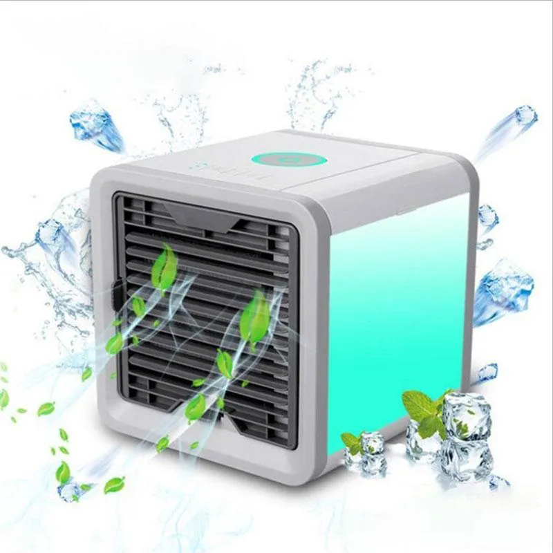 Portable Air Cooler Fan Mini USB Air Conditioner 7 Colors Light Desktop Air Cooling Fan Humidifier Purifier