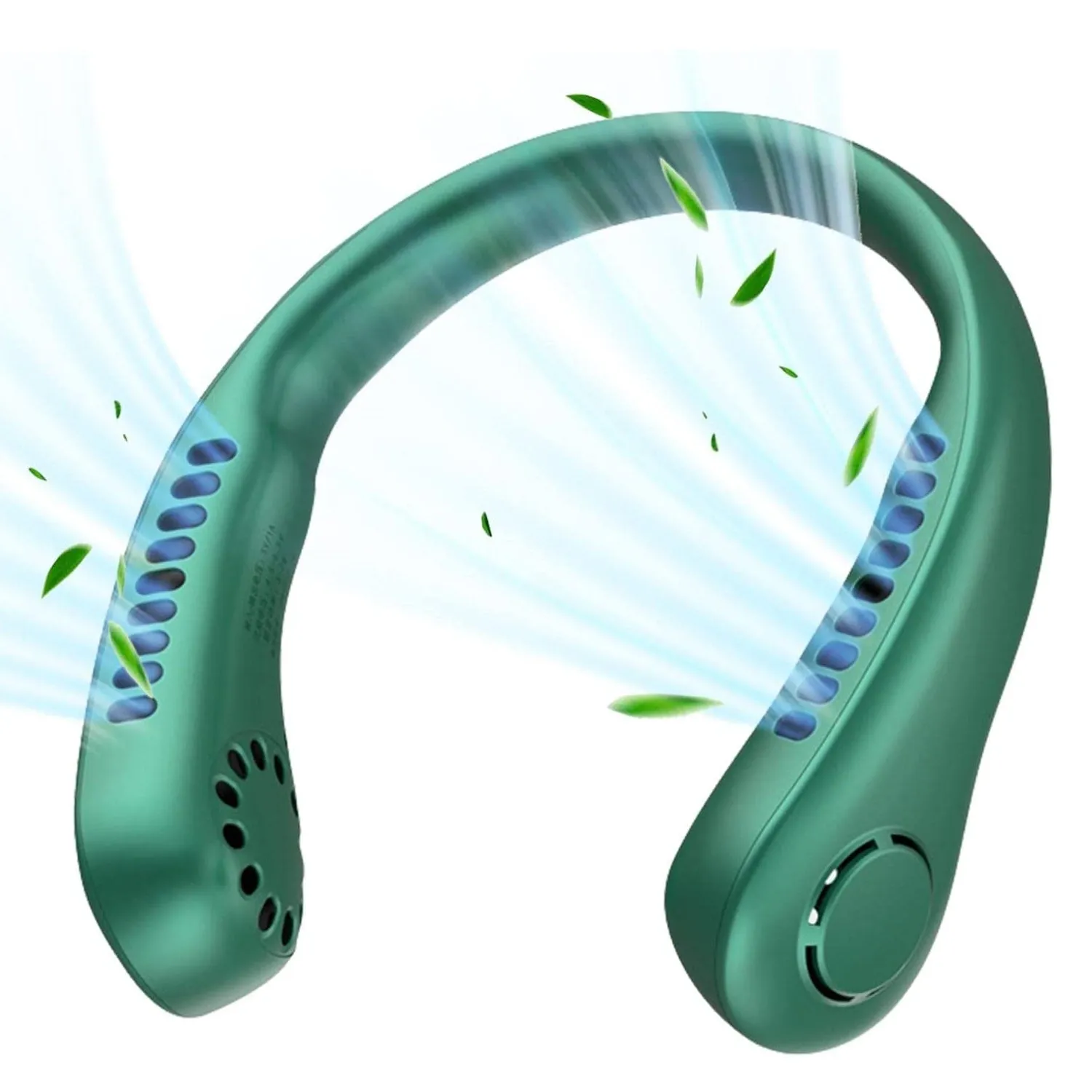 Portable Neck Fan, Hands Free Bladeless Fan, Cooling Personal Fan,3 Speeds Adjustment,78 Air Outlet, Headphone Design, Rechargeable, USB Powered Neck Fan for Outdoor Indoor