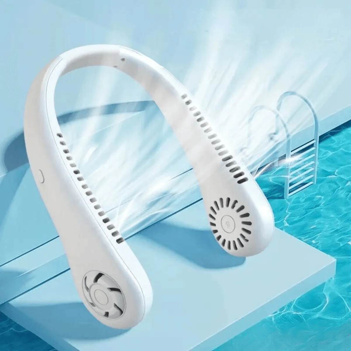 Portable Neck Fan – Lightweight Bladeless Design with Rechargeable Battery, 360° Cooling, and Three Adjustable Speeds for On-the-Go Comfort