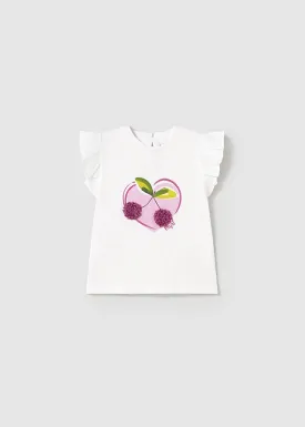 PRE-ORDER SS25 Mayoral Toddler Girls Cherry T-Shirt and Smart Shorts Set