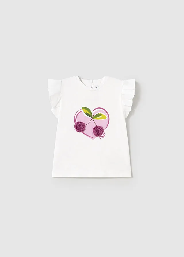 PRE-ORDER SS25 Mayoral Toddler Girls Cherry T-Shirt and Smart Shorts Set