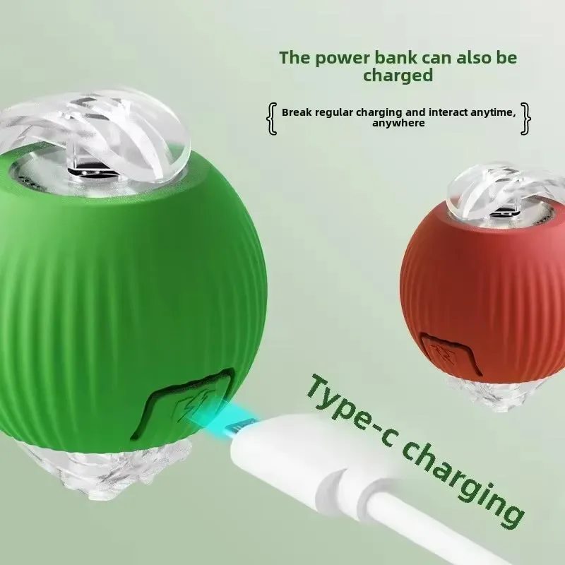 Rechargeable Interactive Dog & Cat Toy – Electric Rolling Ball with Fake Tail