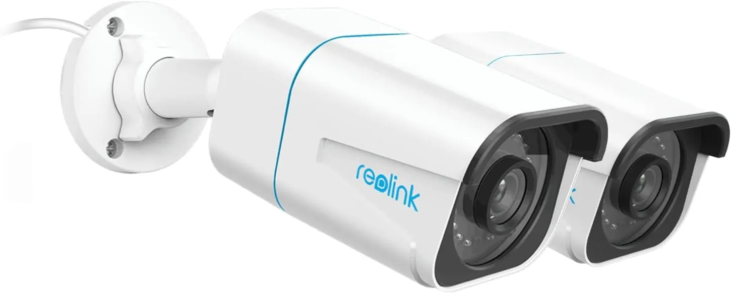 REOLINK 4K/8MP Security Bullet PoE IP Camera,Surveillance Outdoor Indoor,Human/Vehicle/Pet Detection,100ft IR Night Vision,Work with Smart Home,Up to 256GB microSD Card,RLC-810A(Pack of 2)