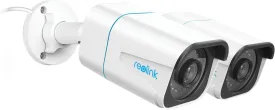 REOLINK 4K/8MP Security Bullet PoE IP Camera,Surveillance Outdoor Indoor,Human/Vehicle/Pet Detection,100ft IR Night Vision,Work with Smart Home,Up to 256GB microSD Card,RLC-810A(Pack of 2)