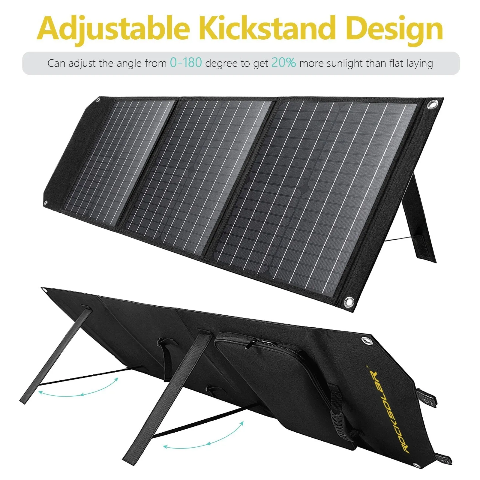ROCKSOLAR Adventurer Pro 100W 133.2Wh Portable Solar Generator Kit