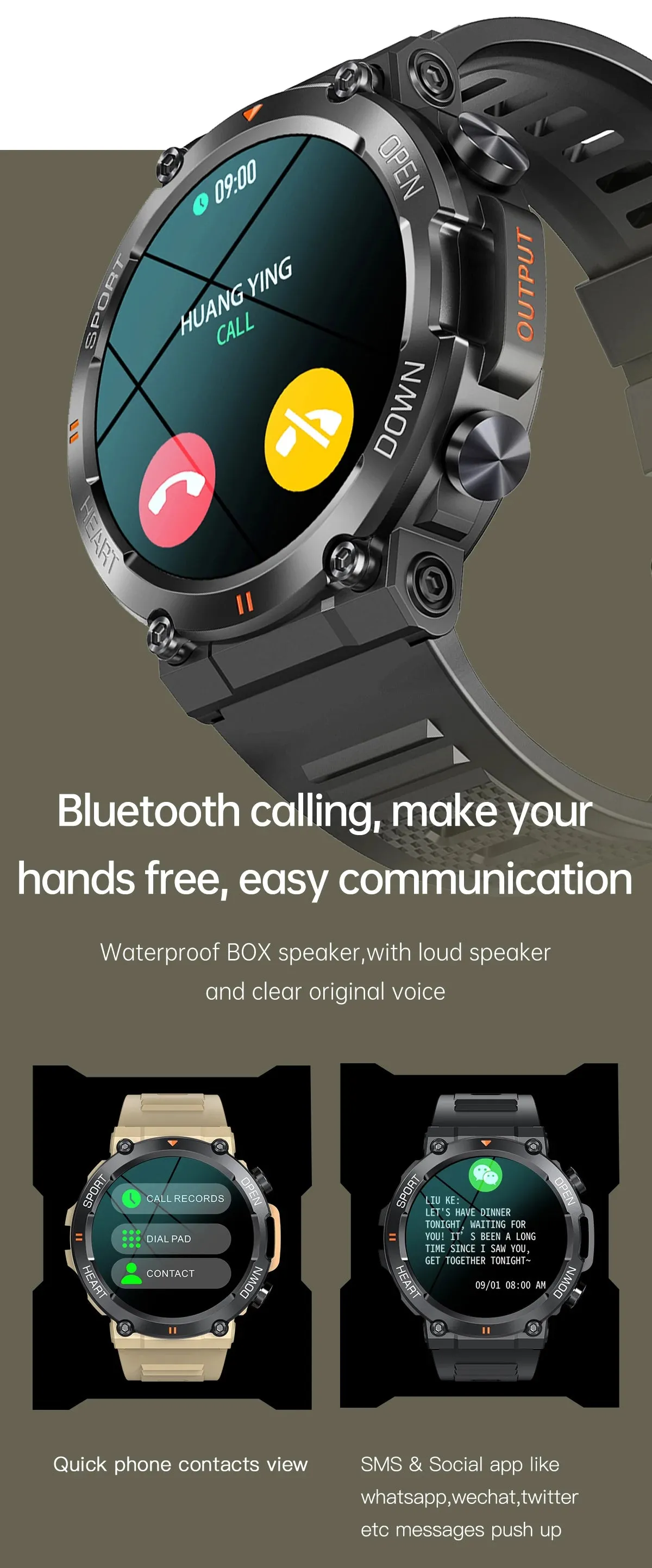 SENBONO K56pro Smart Watch for Men Bluetooth Call 100  Sports Waterproof Fitness Tracker 2023 Men's Smartwatch for Android IOS