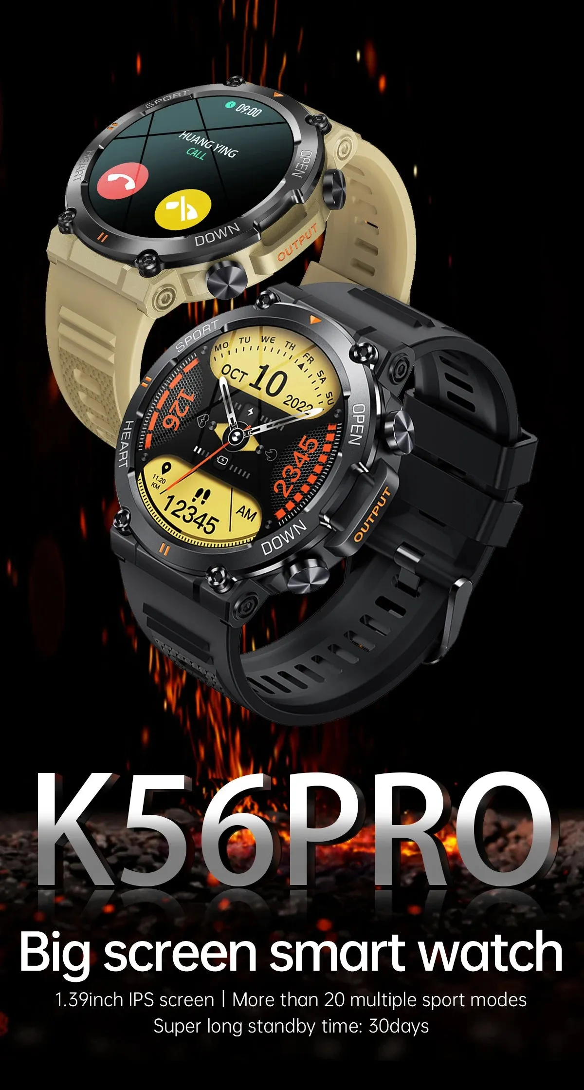 SENBONO K56pro Smart Watch for Men Bluetooth Call 100  Sports Waterproof Fitness Tracker 2023 Men's Smartwatch for Android IOS