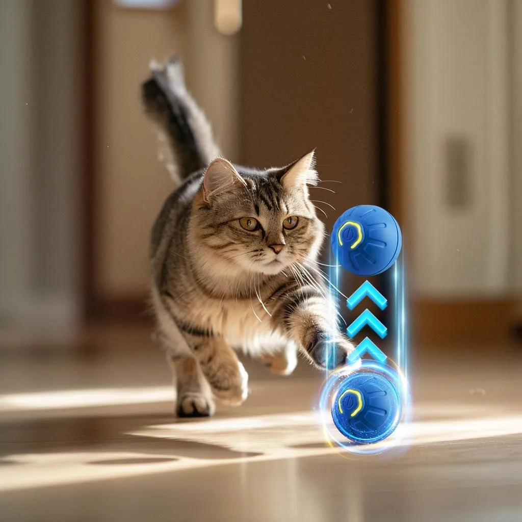 Smart Interactive Pet Toy Ball – USB Rechargeable Automatic Bouncing Dog and Cat Toy – Moving & Electronic Pet Toy Ball-Pet Birthday Gifts