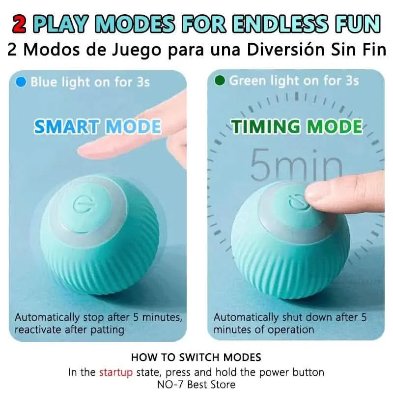 Smart Interactive Rolling Cat Ball - Electronic Motion-Activated Pet Toy with LED Lights