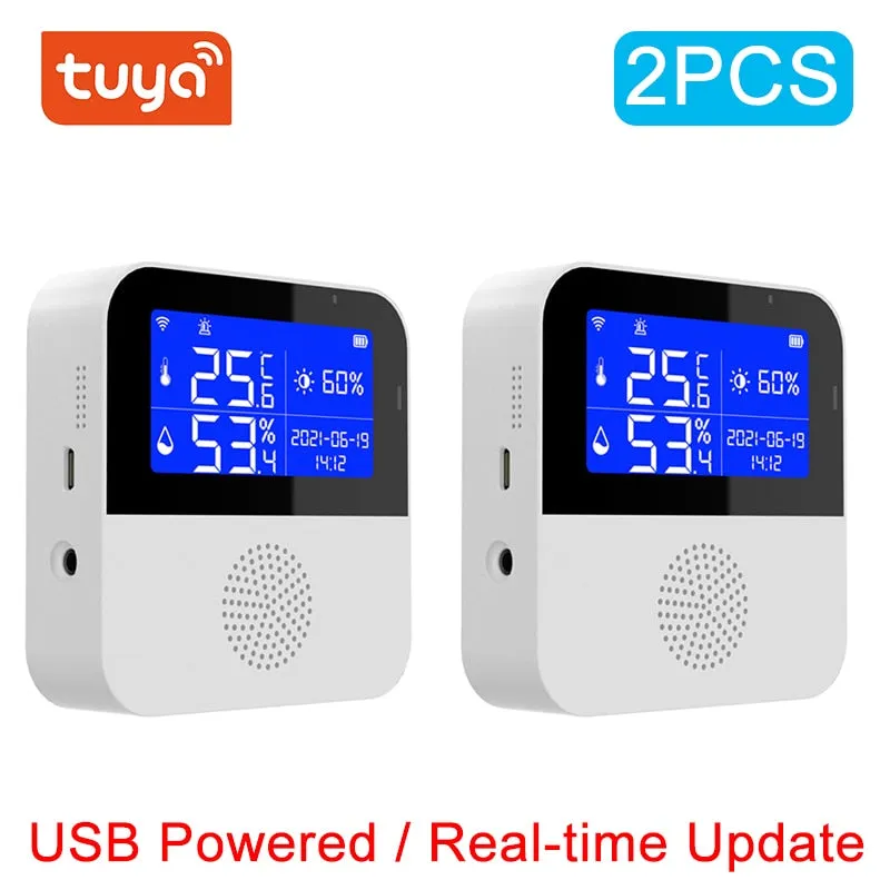 Smart Temperature and Humidity Sensor with LCD Display and Voice Control Compatibility