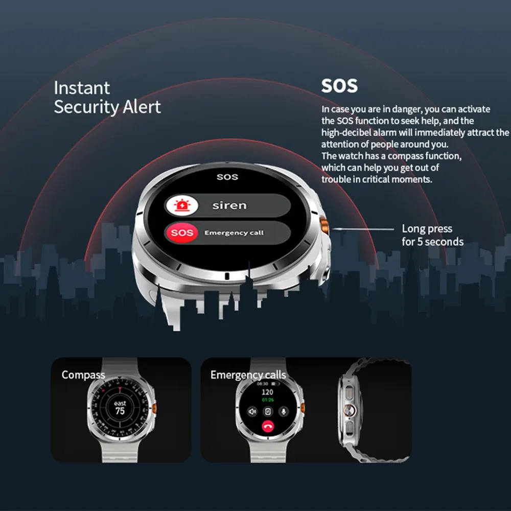 Smart Watch for Samsung Galaxy Watch Ultra 2, 49mm - Fitness Tracker with GPS, NFC, Health Monitoring, and Bluetooth Call for Men