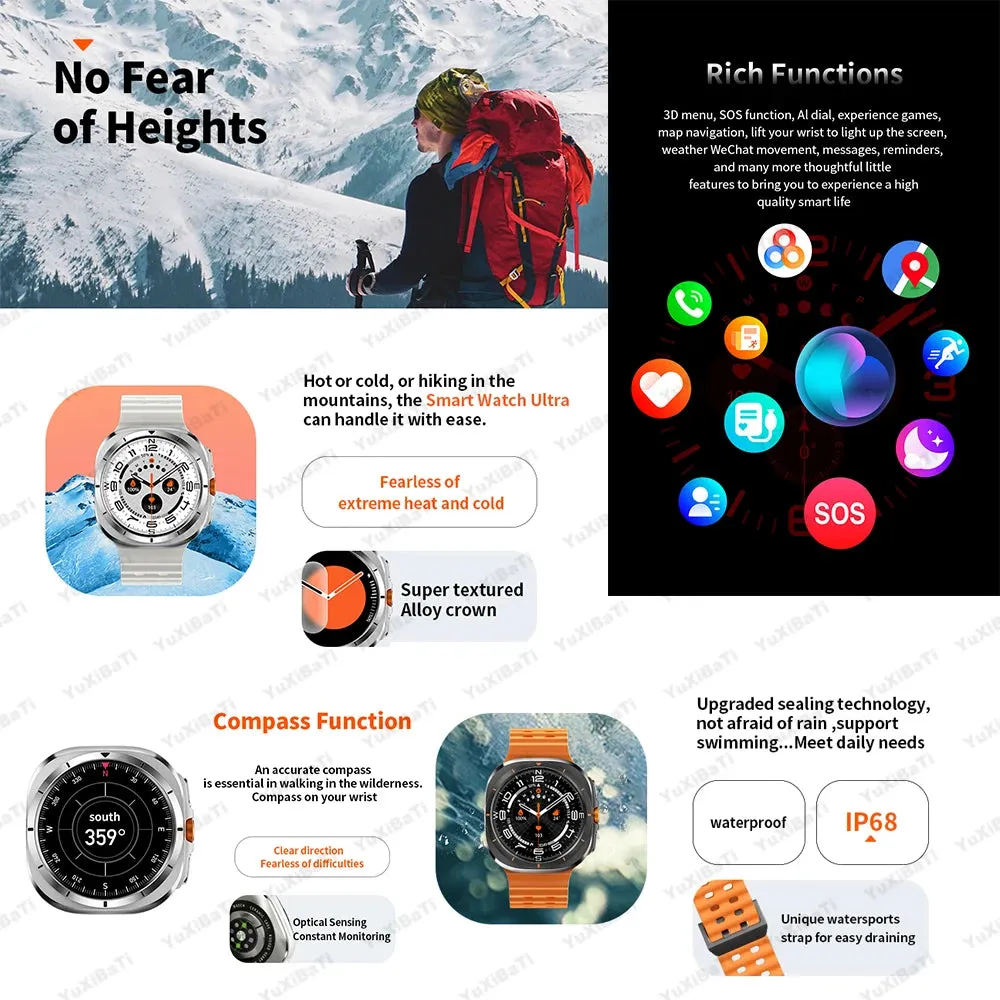 Smart Watch for Samsung Galaxy Watch Ultra 2, 49mm - Fitness Tracker with GPS, NFC, Health Monitoring, and Bluetooth Call for Men