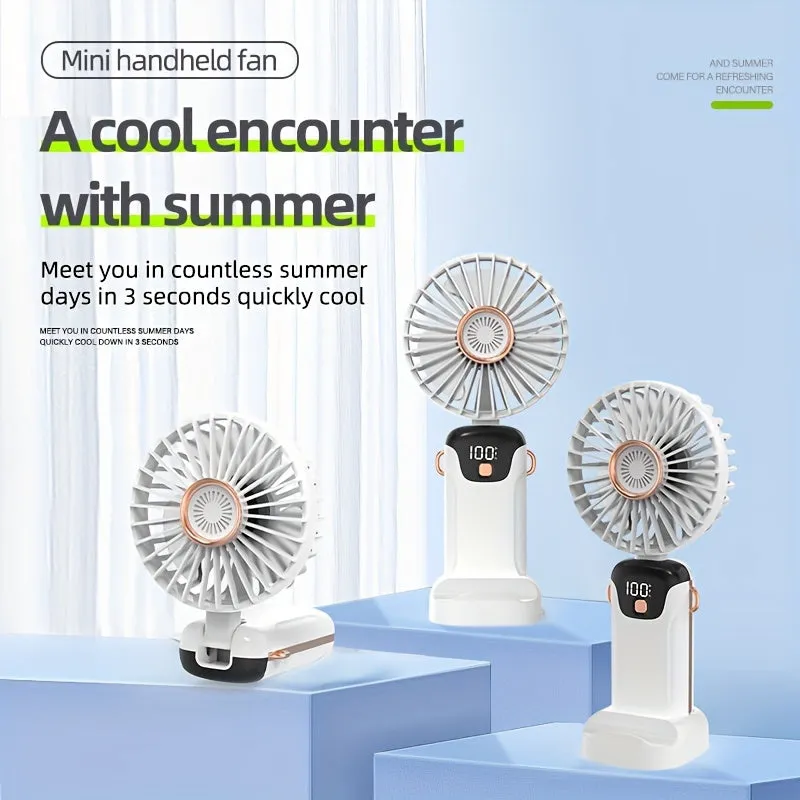 Stay Cool and Informed Portable Fan with LED Display Screen