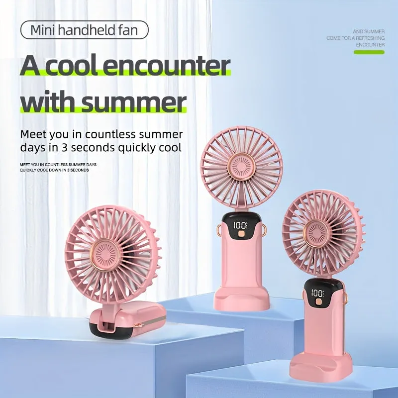 Stay Cool and Informed Portable Fan with LED Display Screen