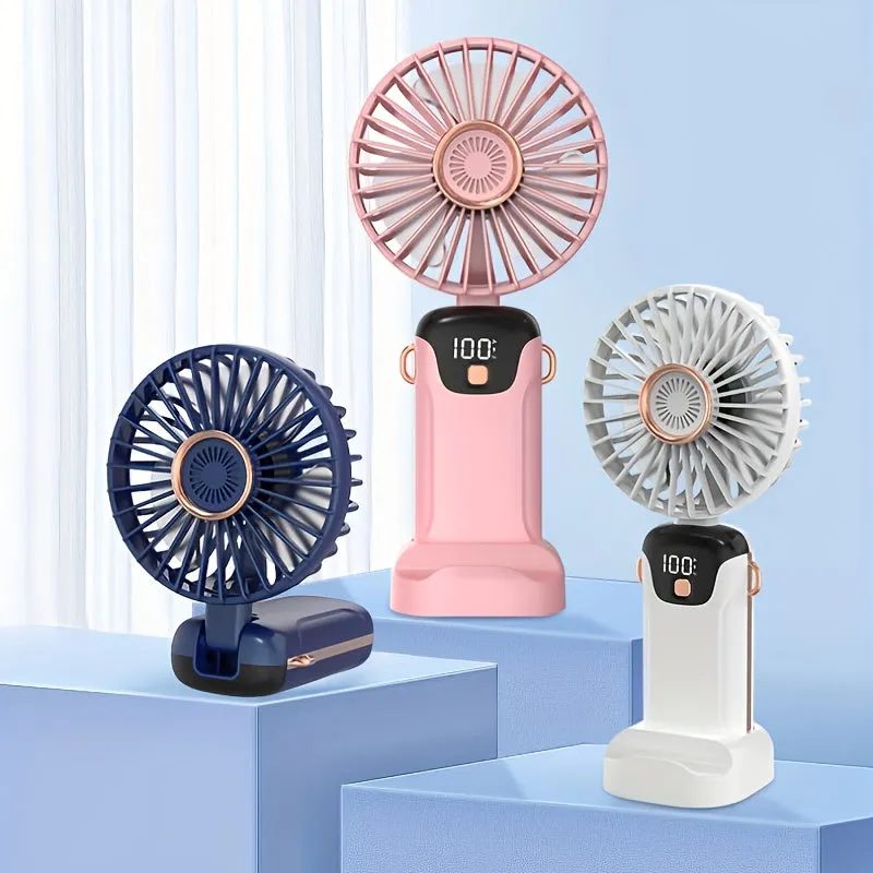 Stay Cool and Informed Portable Fan with LED Display Screen