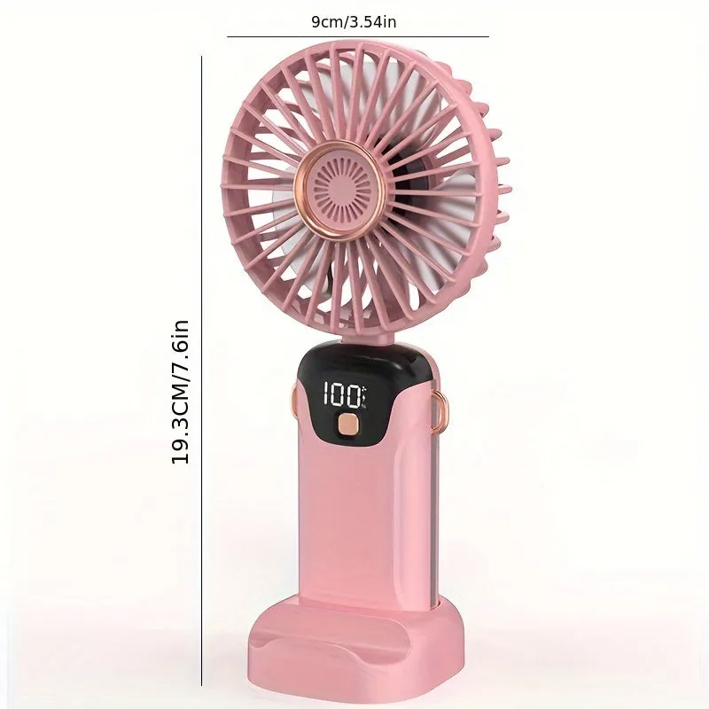 Stay Cool and Informed Portable Fan with LED Display Screen