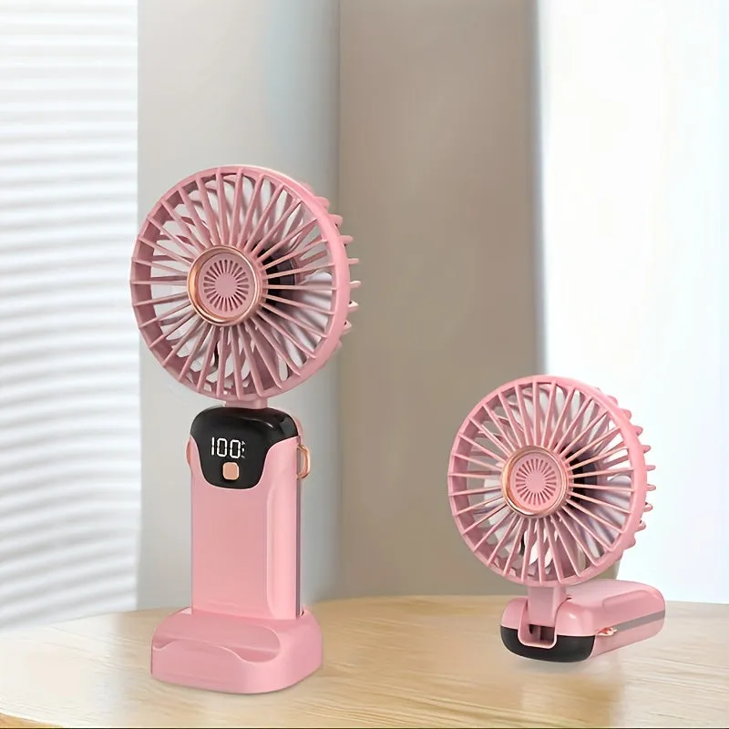 Stay Cool and Informed Portable Fan with LED Display Screen