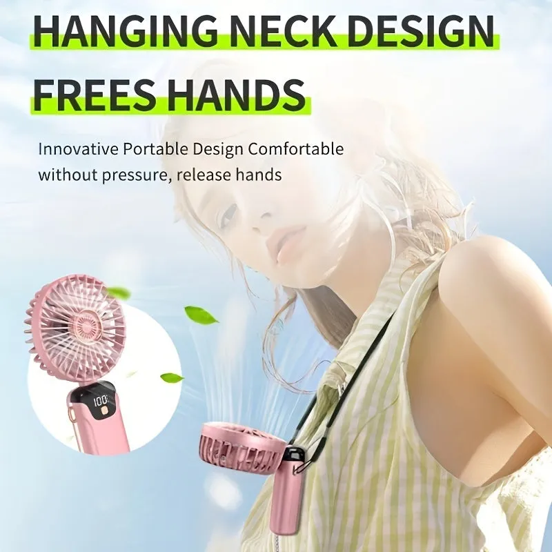 Stay Cool and Informed Portable Fan with LED Display Screen