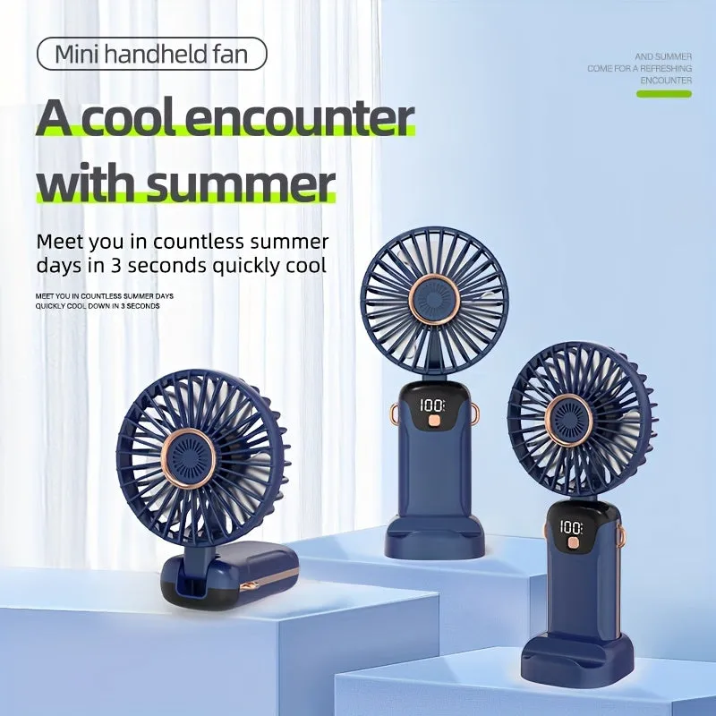 Stay Cool and Informed Portable Fan with LED Display Screen