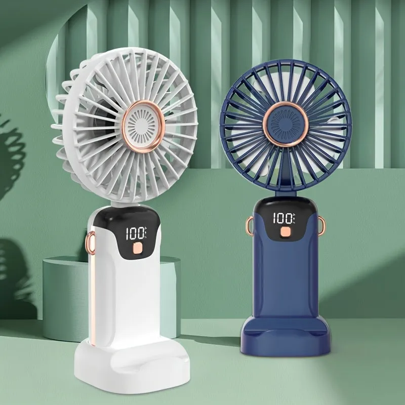 Stay Cool and Informed Portable Fan with LED Display Screen