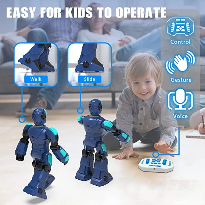 STEMTRON Intelligent Voice Controlled Smart Remote Control Robot(Blue)
