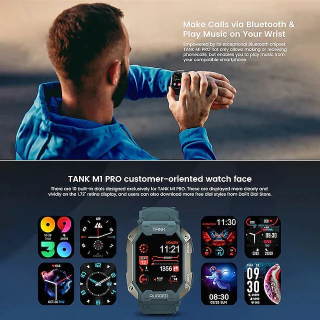 TANK M1 PRO Smart Watch 1.72 inch Smartwatch Fitness Watch