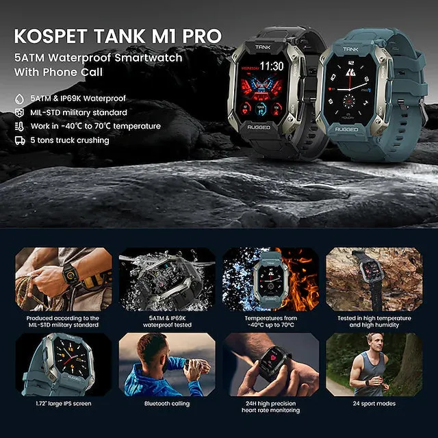 TANK M1 PRO Smart Watch 1.72 inch Smartwatch Fitness Watch