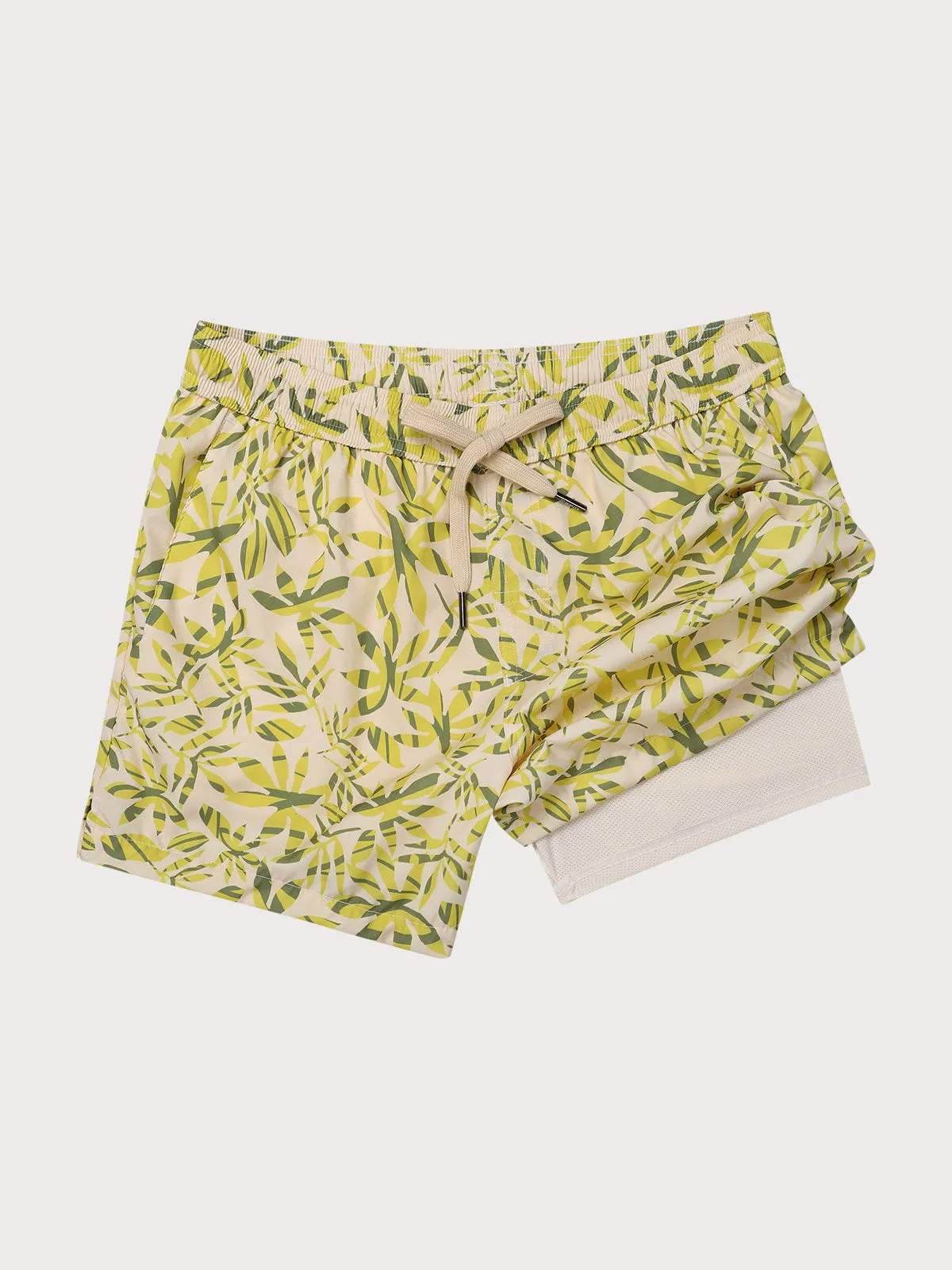 The Banana Leaves Beach Men's 5" Swimming Trunks